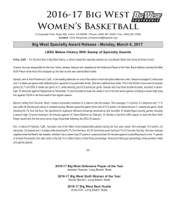 2016-17 Big West Women`s Basketball