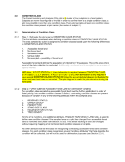 2.0 CONDITION CLASS The Forest Inventory and Analysis (FIA) plot