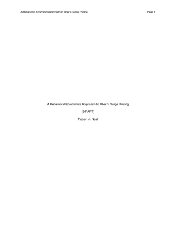 A Behavioral Economics Approach to Uber`s Surge