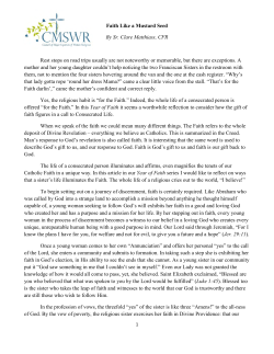 Faith Like a Mustard Seed By Sr. Clare Matthiass, CFR Rest stops