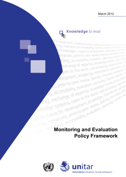 Monitoring and Evaluation Policy Framework