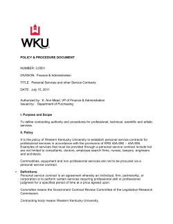Personal Services Contracts