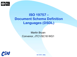 ISO 19757 &ndash; Document Schema Description Languages (DSDL)
