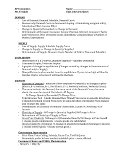 Mr. Trenkle Unit 2 Review Sheet DEMAND