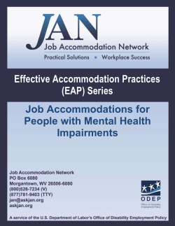 Effective Accommodation Practices Series: Mental Health Impairments