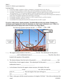 2-2: Rollercoaster Quadratics