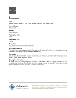 The Tourist: A New Theory of the Leisure Class