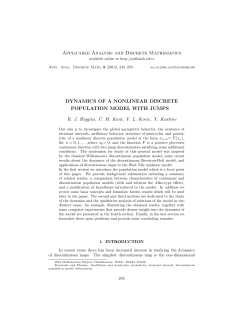 Applicable Analysis and Discrete Mathematics DYNAMICS OF A