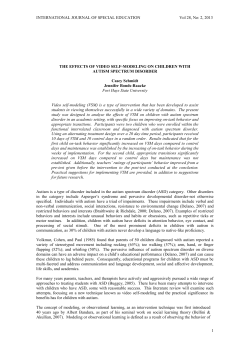 the effects of video self-modeling on children with autism spectrum