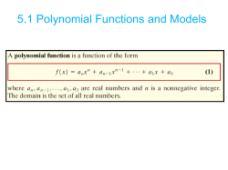 Graph of a polynomial function Power function