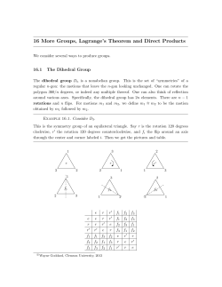 16 More Groups, Lagrange`s Theorem and