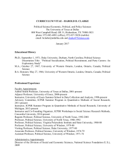 HAROLD D. CLARKE Political Science/Economic, Political