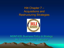 Strategic Management 6e. - Hitt, Hoskisson, and Ireland
