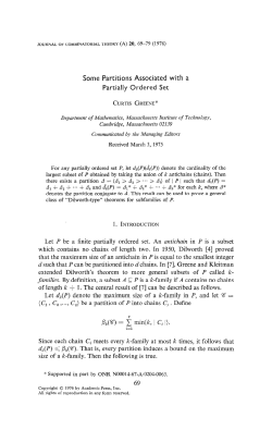 Some Partitions Associated with a Partially Ordered Set Let P be a