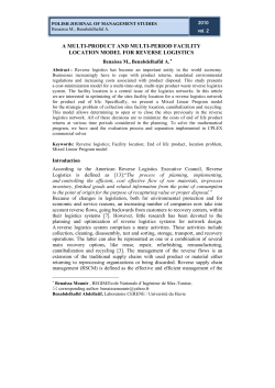 a multi-product and multi-period facility location model for reverse