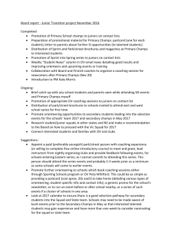 OV November Board Junior transition report