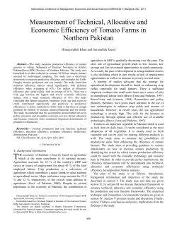 Measurement of Technical, Allocative and Economic Efficiency of
