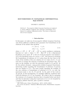 BOUNDEDNESS IN NONLINEAR DIFFERENTIAL EQUATIONS 1