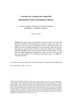 Can there be a market for cheap-talk information? Some