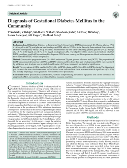 Diagnosis of Gestational Diabetes Mellitus in the Community