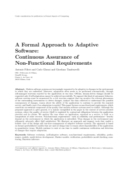 A Formal Approach to Adaptive Software: Continuous