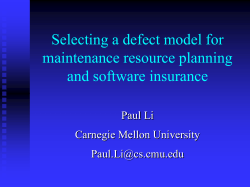 Selecting a defect prediction model for maintenance resource