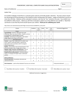 POWERPOINT, WEB PAGE, COMPUTER GAME EVALUATION