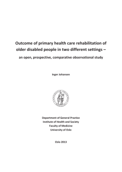 Outcome of primary health care rehabilitation of older - UiO