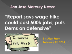 San Jose Mercury News: &ldquo;Report says wage hike could cost 500k