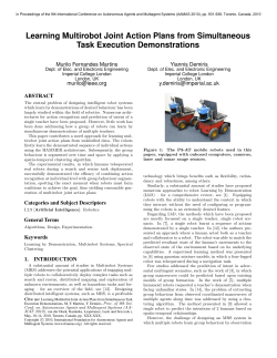 Learning Multirobot Joint Action Plans from Simultaneous Task