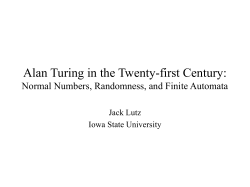 Alan Turing in the Twenty-first Century: Normal Numbers