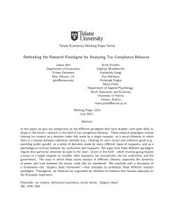 Rethinking the Research Paradigms for Analyzing Tax Compliance