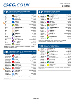 Printable Racecard
