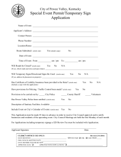 Special Event/Temp Sign Permit Form