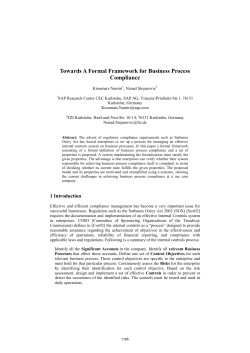 Towards A Formal Framework for Business Process Compliance