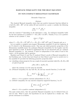 HARNACK INEQUALITY FOR THE HEAT EQUATION ON NON