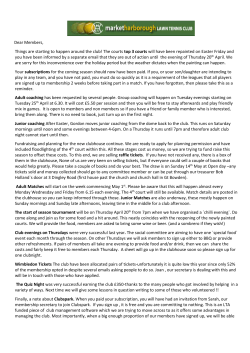 April 2017 newsletter - Market Harborough | Tennis Club