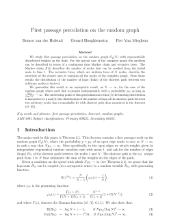 First passage percolation on the random graph