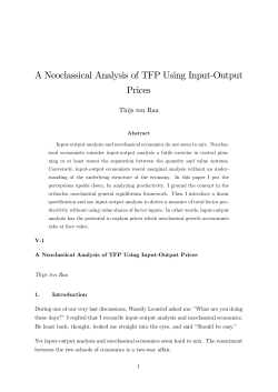 A Neoclassical Analysis of TFP Using Input#Output Prices