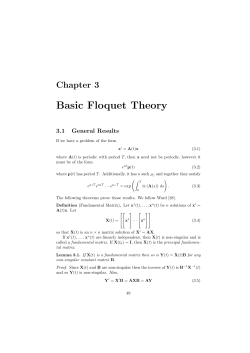 Basic Floquet Theory