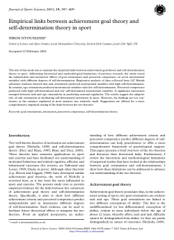 Empirical links between achievement goal theory and self