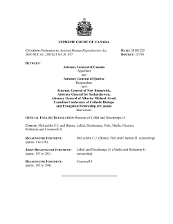 SUPREME COURT OF CANADA Citation: Reference re Assisted