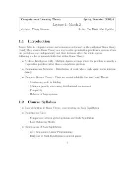 Lecture 1: March 2 1.1 Introduction 1.2 Course Syllabus