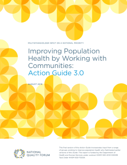 Improving Population Health by Working with Communities—Action