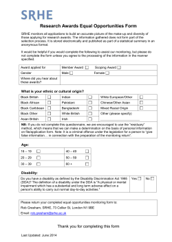 Equal Opportunities Form