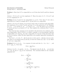 Michaelmas 2006 Problem 1. Show that if F is a sigma