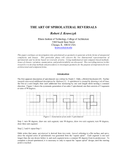 THE ART OF SPIROLATERAL REVERSALS Robert J. Krawczyk