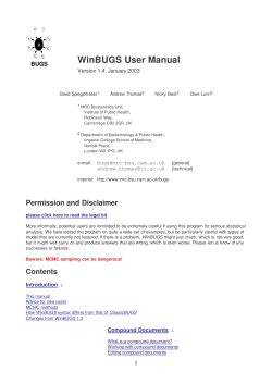 WinBUGS User Manual - If you are looking for Voteview.com