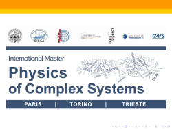 Physics of Complex Systems - Didattica PoliTo
