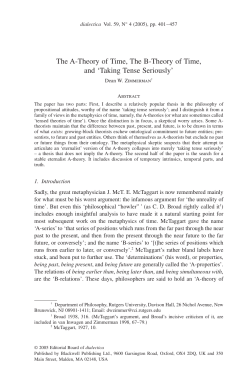 The A-Theory of Time, The B-Theory of Time, and `Taking Tense